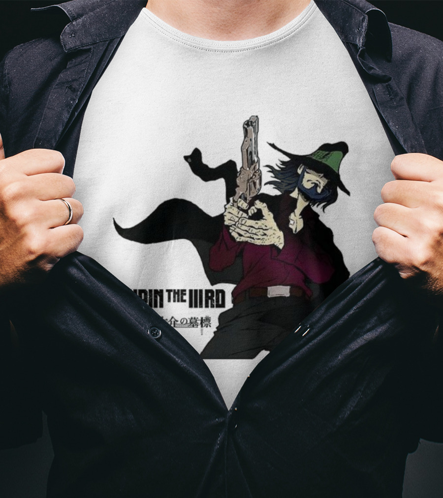 Lupin The IIIRd Jigen Green Hat Gun Stance T-Shirt