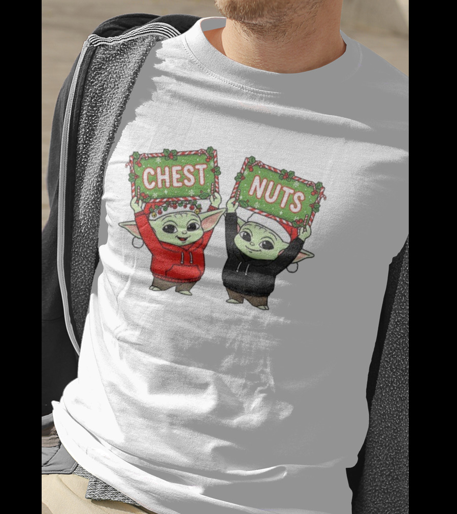 Baby Yoda Chest Nuts Christmas Holiday FDT T-Shirt