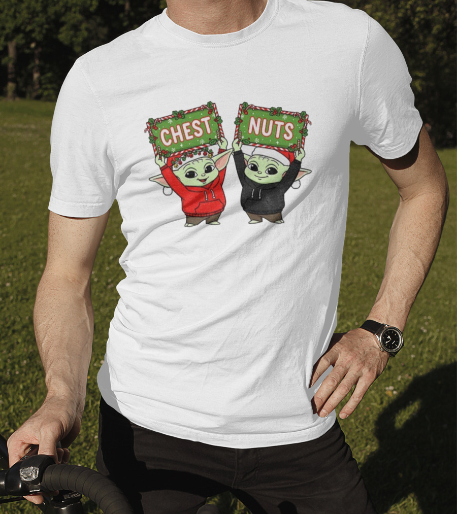 Baby Yoda Chest Nuts Christmas Holiday FDT T-Shirt