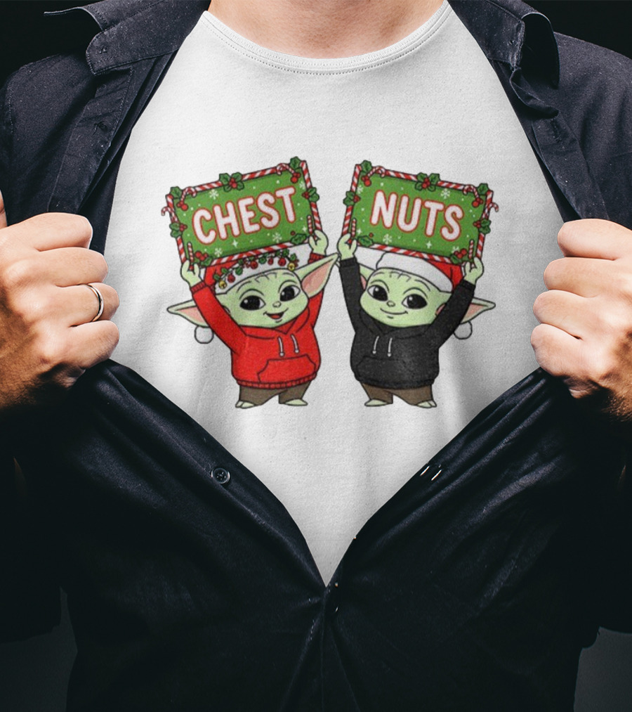 Baby Yoda Chest Nuts Christmas Holiday FDT T-Shirt