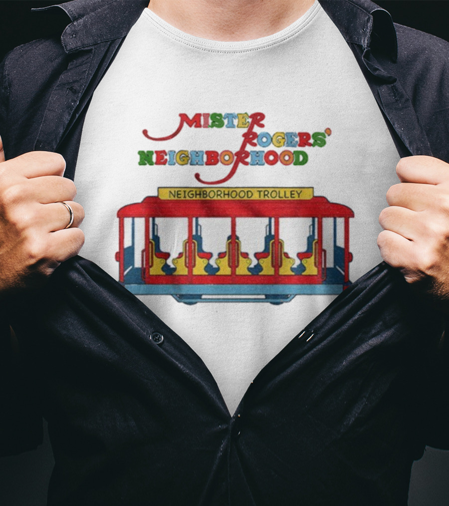 Mister Rogers' Neighborhood Neighborhood Trolley Red Blue Trolley T-Shirt