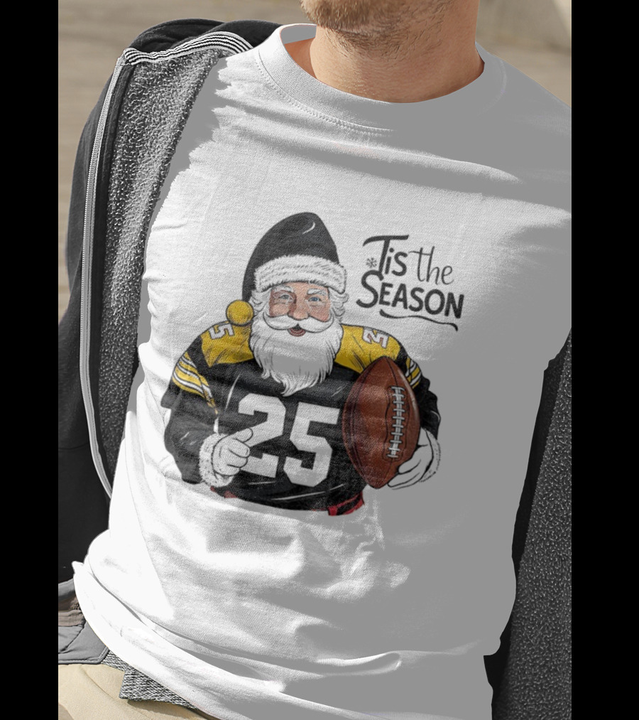 Pittsburgh Steelers Santa Claus Football NFL Tis The Season Merry Christmas T-Shirt