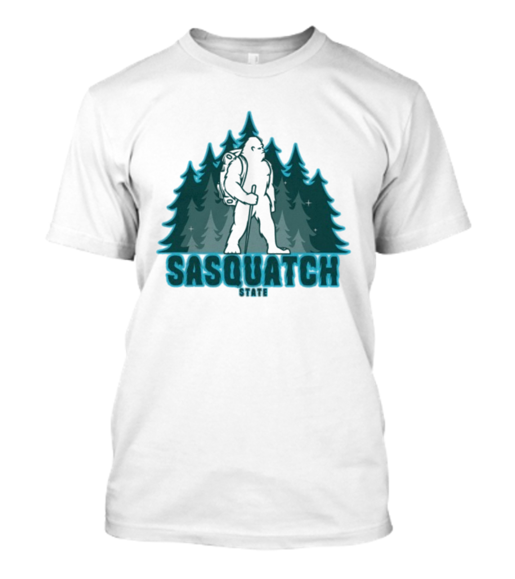 Sickos Committee Sasquatch State Bigfoot Forest Trek T-Shirt