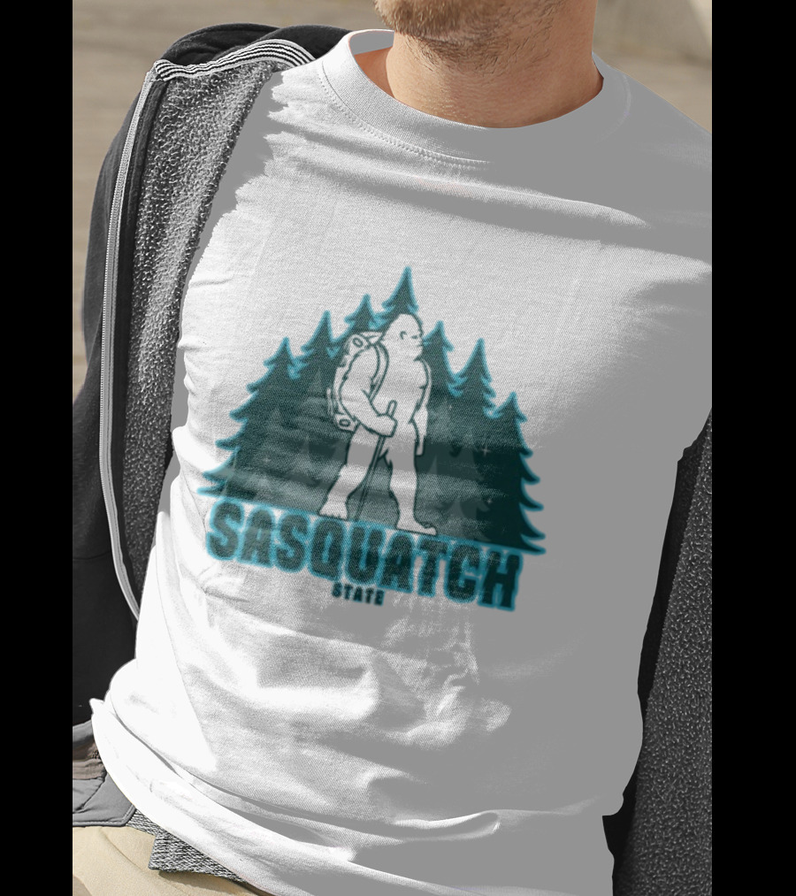 Sickos Committee Sasquatch State Bigfoot Forest Trek T-Shirt