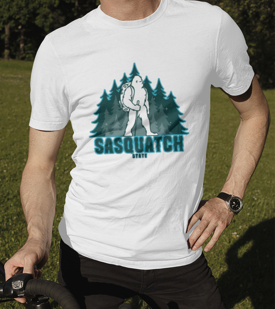 Sickos Committee Sasquatch State Bigfoot Forest Trek T-Shirt