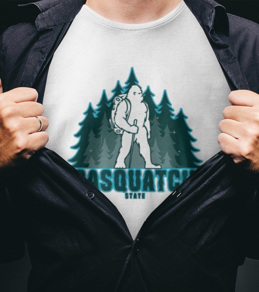 Sickos Committee Sasquatch State Bigfoot Forest Trek T-Shirt