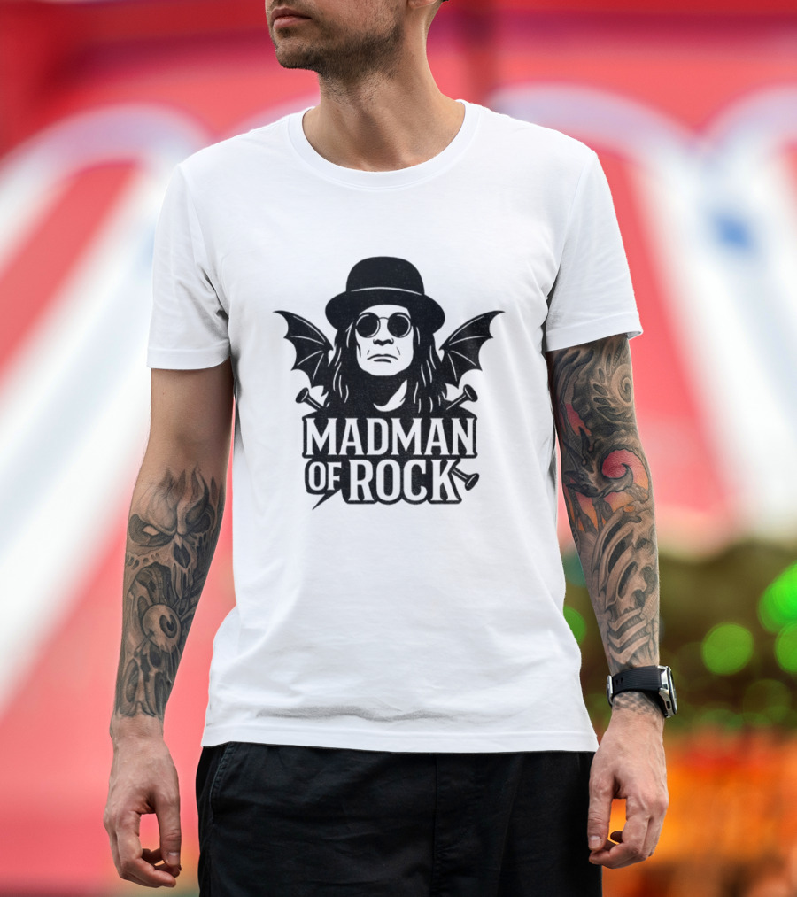 Ozzy Osbourne Madman Of Rock Wings And Hat Design T-Shirt