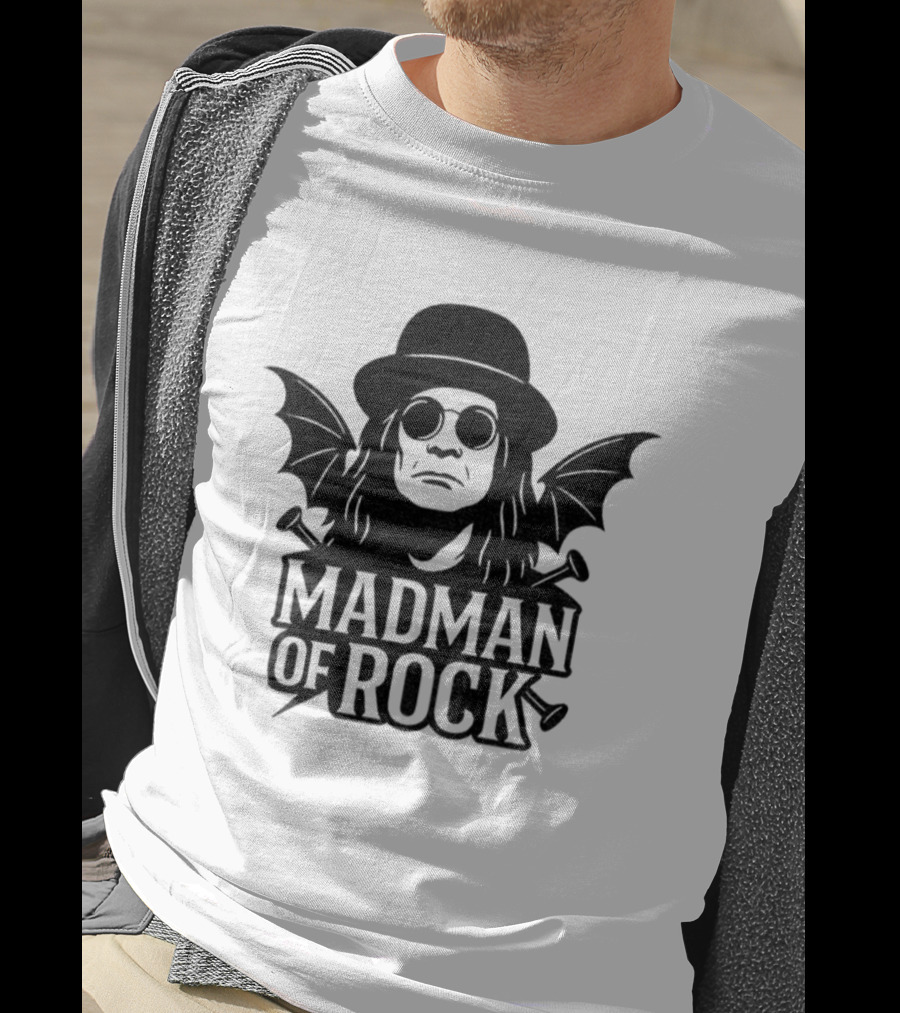 Ozzy Osbourne Madman Of Rock Wings And Hat Design T-Shirt