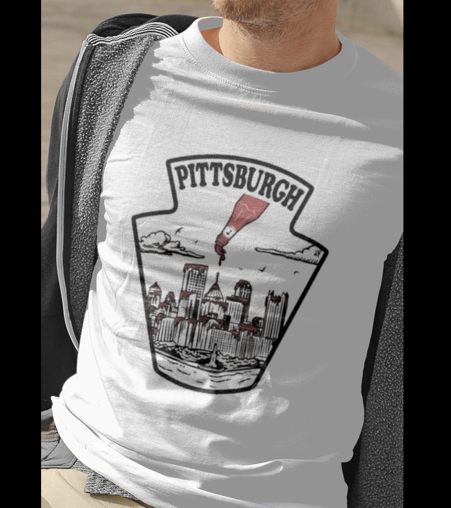 Pittsburgh Skyline With Ketchup Bottle Symbol T-Shirt