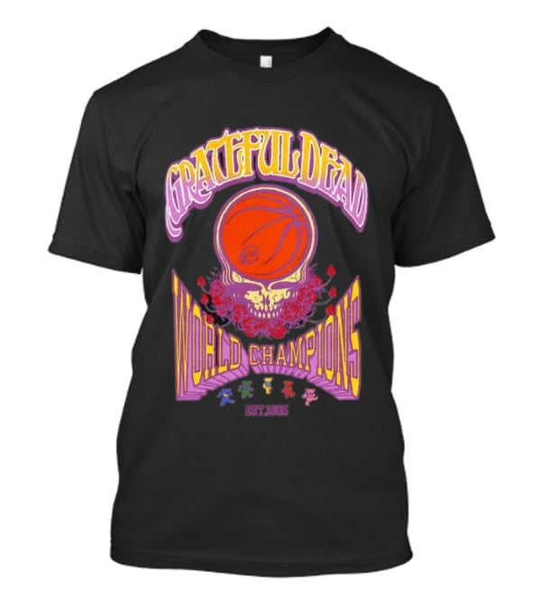 Grateful Dead Basketball Skull Roses World Champions Est 1965 T-Shirt