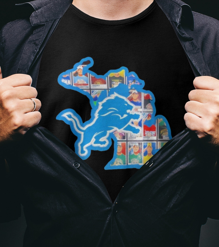 Detroit Lions John Cena Tribute Thank You For Memories Map Design T-Shirt