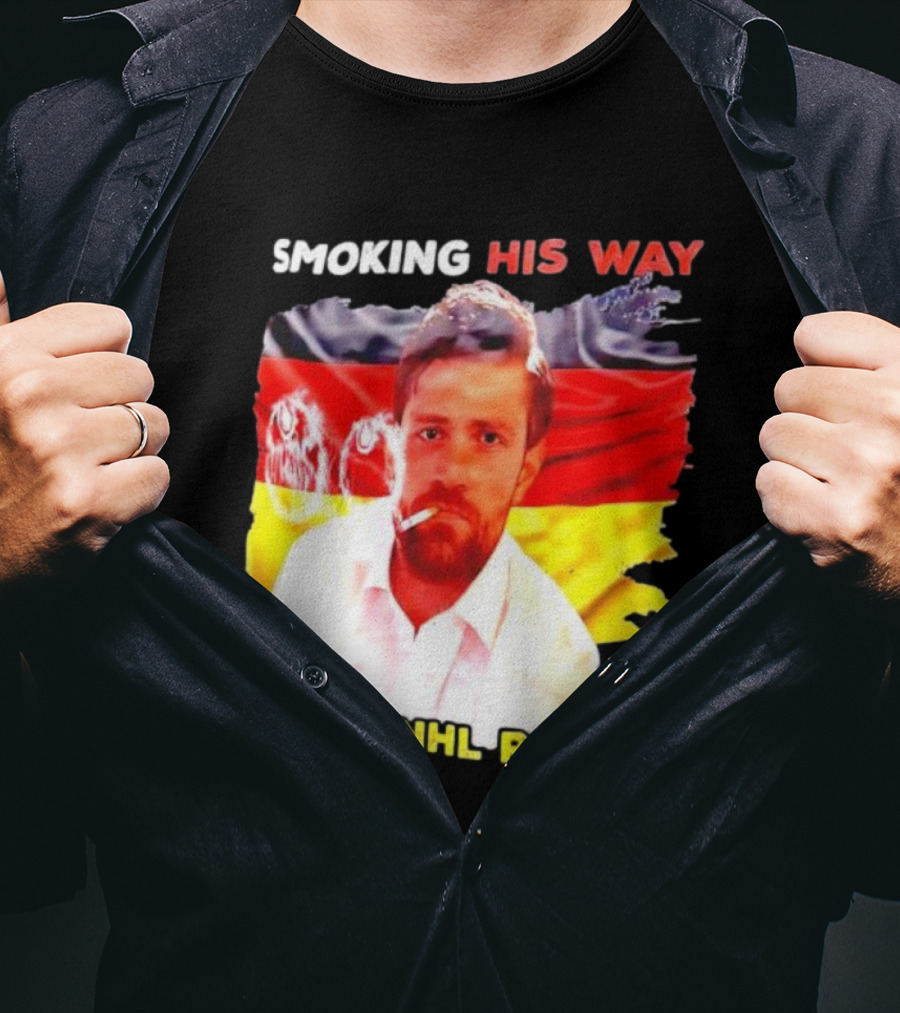 Smoking His Way To 1000 NHL Points Leon Draisaitl German Flag T-Shirt