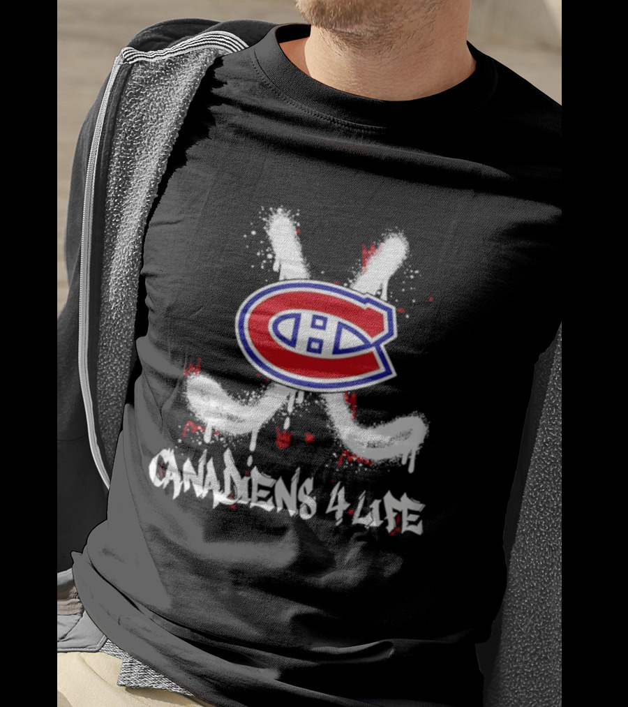 Montreal Canadiens NHL Canadiens 4 Life 2025 X Sticks Hockey T-Shirt