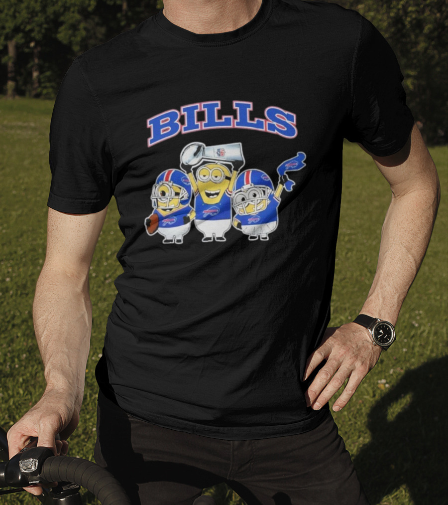 Buffalo Bills Minions Football Celebration With Trophy And Helmets T-Shirt