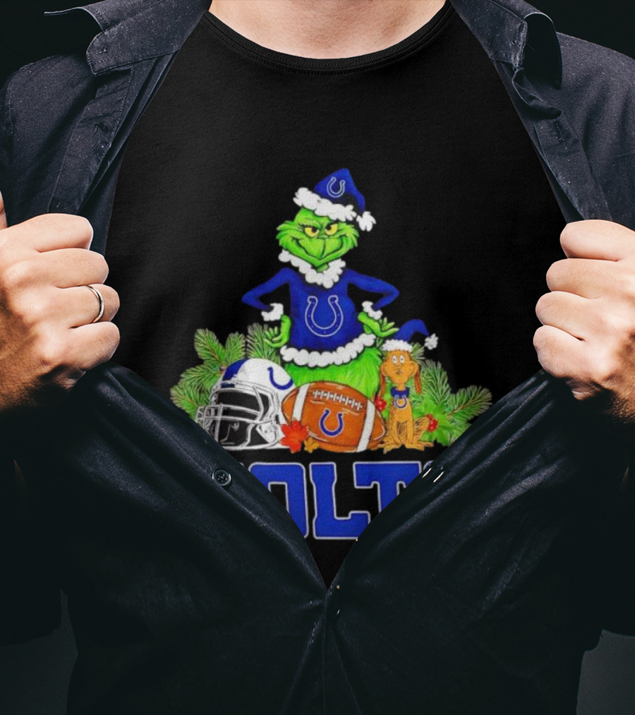 Indianapolis Colts Grinch Max Christmas Football Helmet T-Shirt