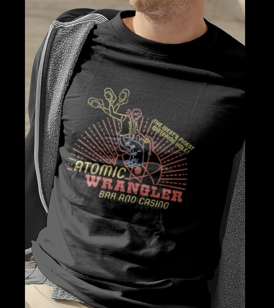 Atomic Wrangler Bar And Casino Vegas Retro Style Design T-Shirt