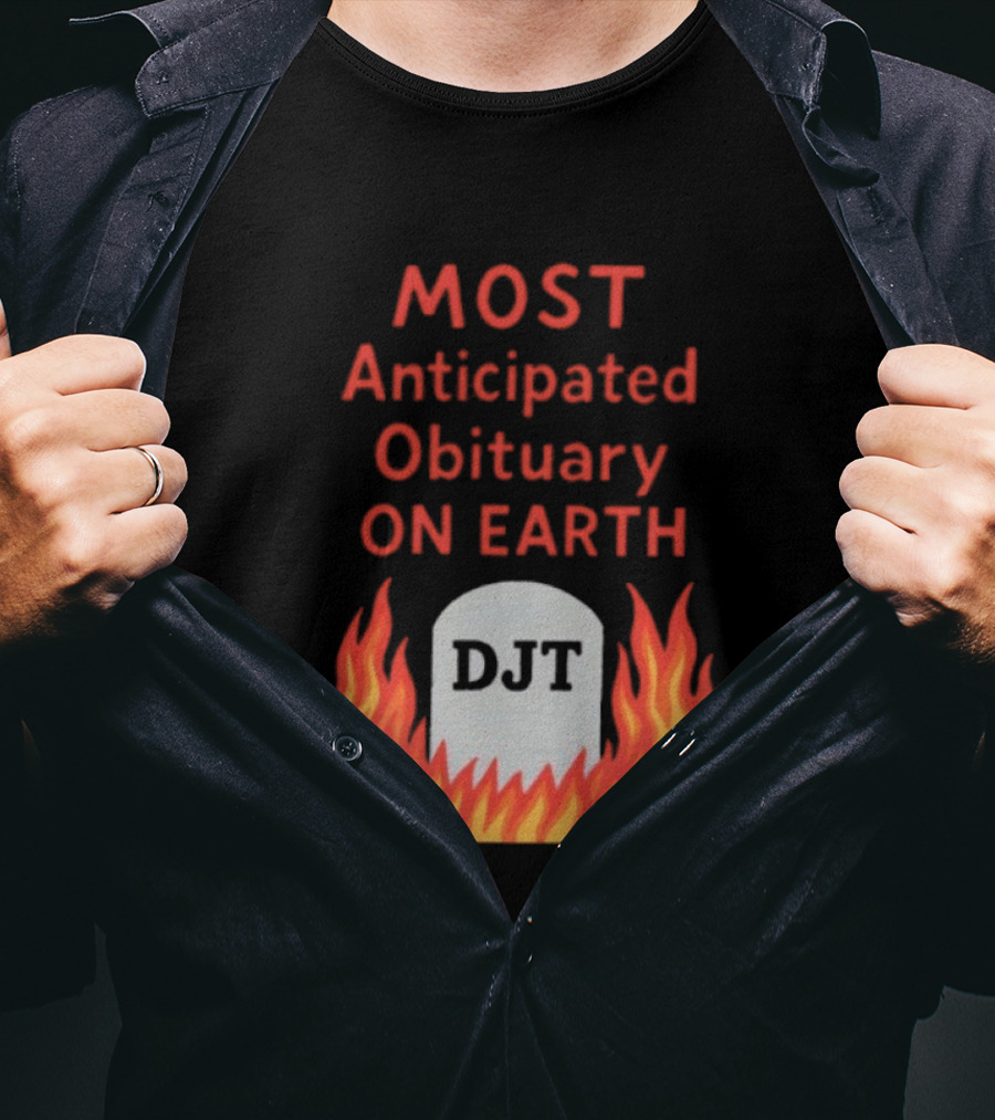 Most Anticipated Obituary DJT Tombstone Flames T-Shirt