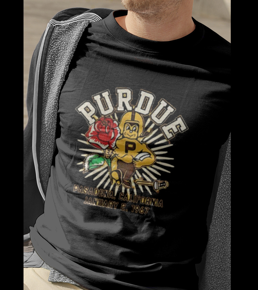 Purdue Boilermakers Pasadena California January 2nd 1967 Rose Bowl Football T-Shirt