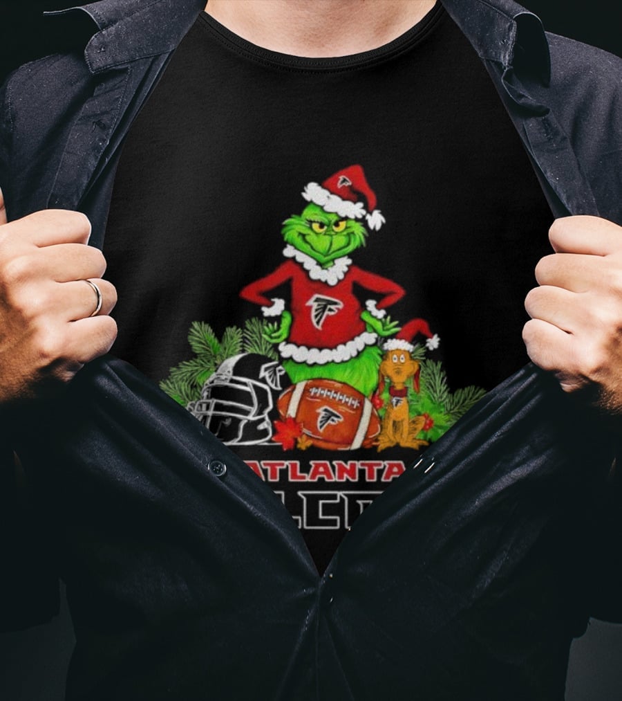 Grinch Max Christmas Atlanta Falcons Football Holiday T-Shirt