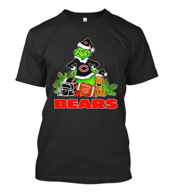 Chicago Bears Christmas Grinch Max Holiday Helmet T-Shirt
