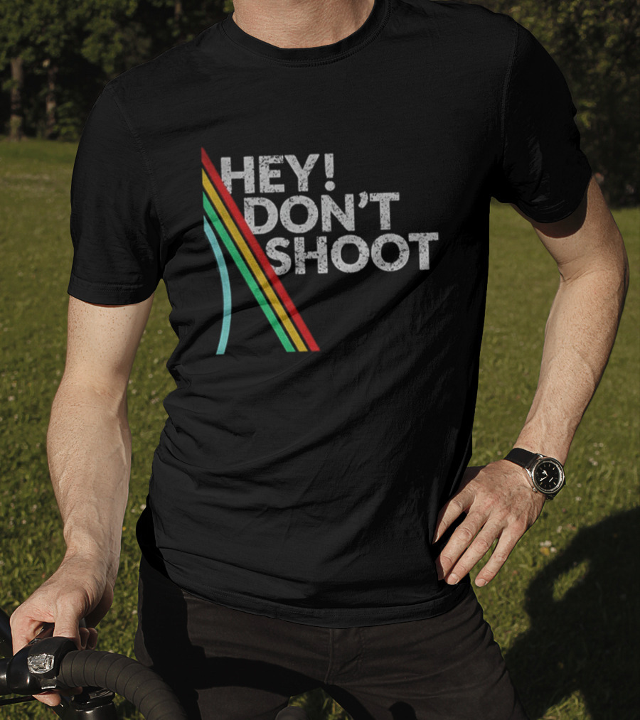 Hey Don't Shoot Goop Goop Goop Burnt Peanut Rainbow Stripes T-Shirt