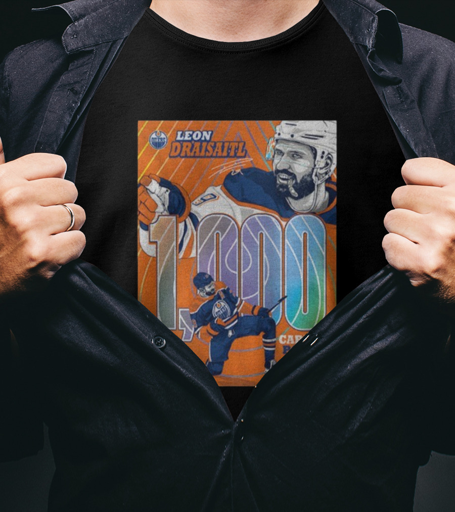 Leon Draisaitl Edmonton Oilers 1000 Career Points NHL Hockey T-Shirt