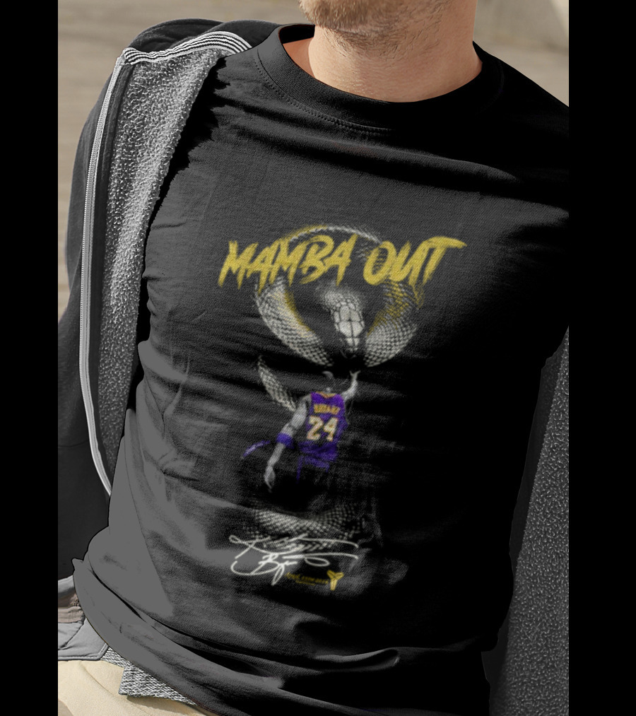 Mamba Out Kobe Bryant LA Lakers 24 Signature Tribute T-Shirt