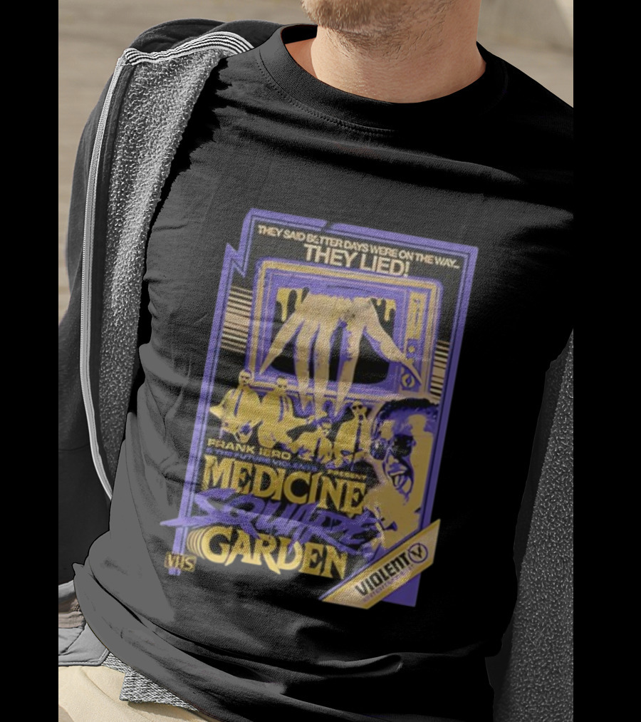 Medicine Square Garden Frank Iero The Future Violents They Lied VHS Violent X T-Shirt