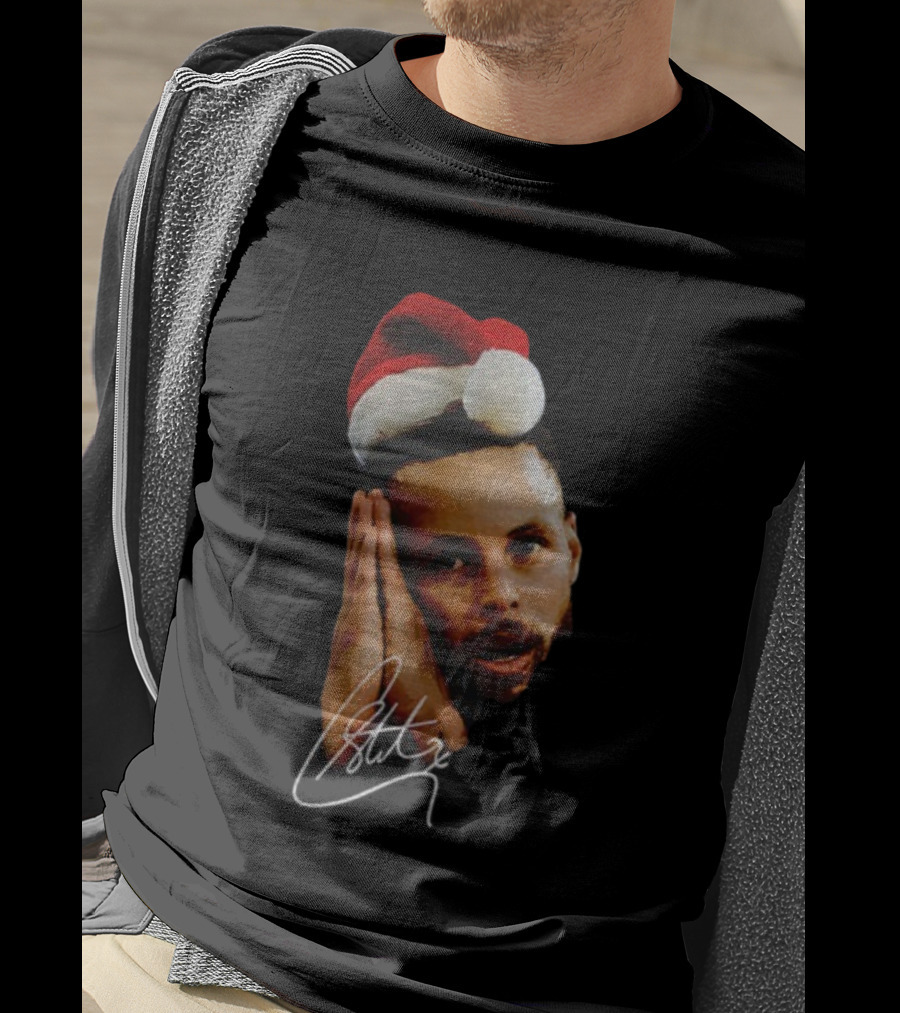 Sleeping Santa Hat Steph Curry Night Night Signature T-Shirt