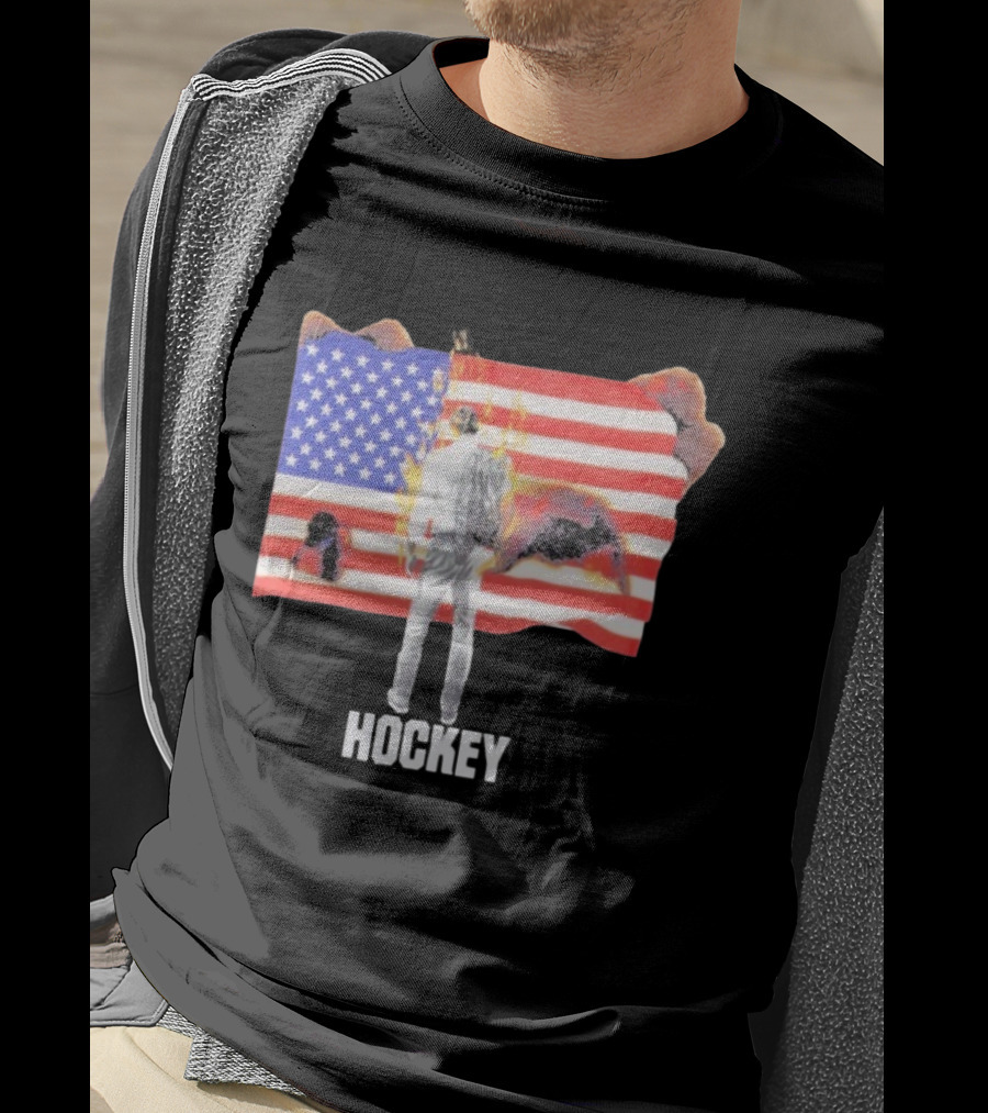 510 Skateboarding Hockey American Flag Burning Man Nobody T-Shirt