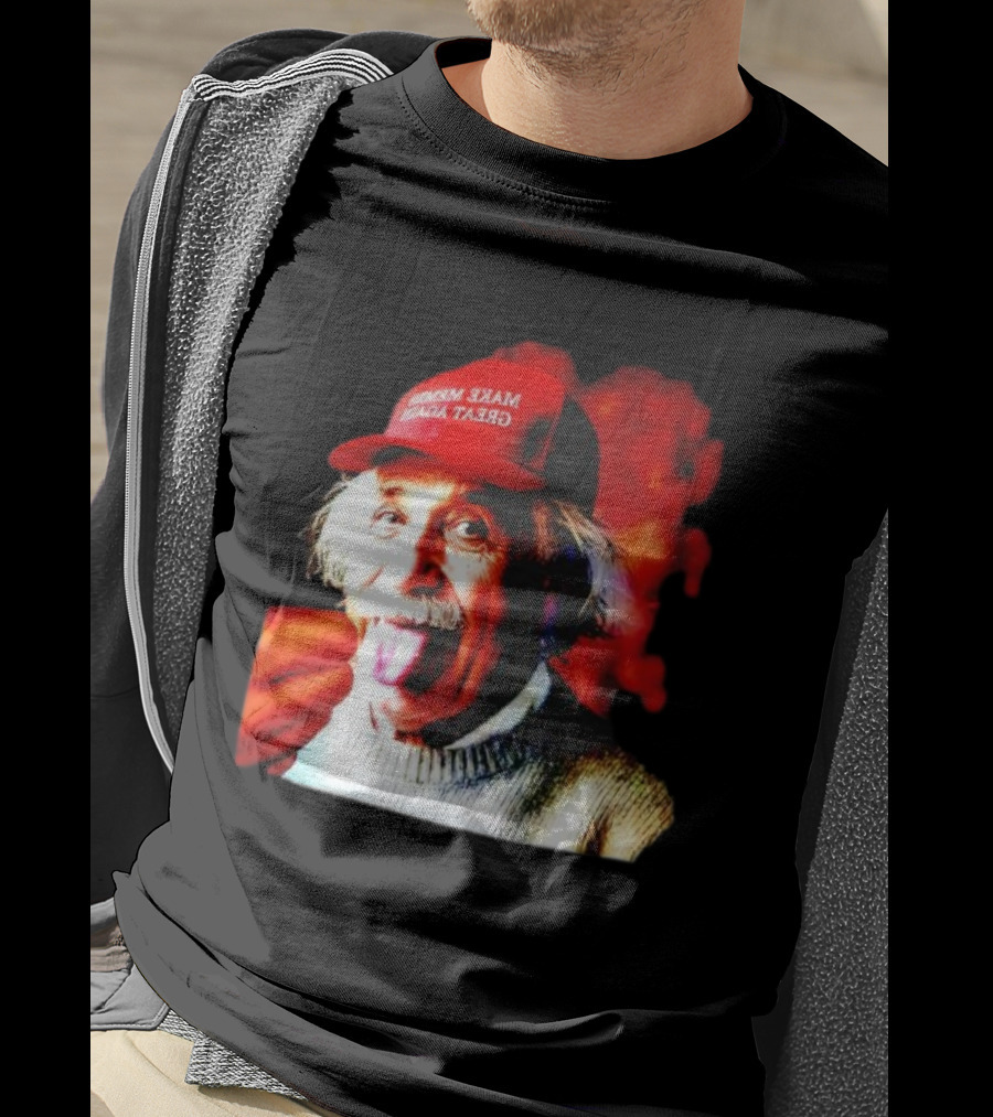 Albert Einstein Make America Great Again Red Hat Funny Expression T-Shirt