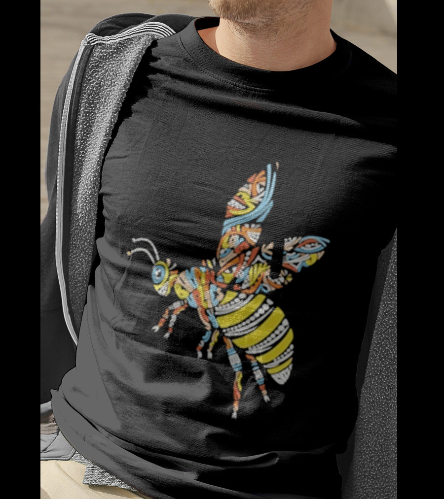 Bumpin Uglies Psychedelic Bee Vibrant Colorful Design T-Shirt