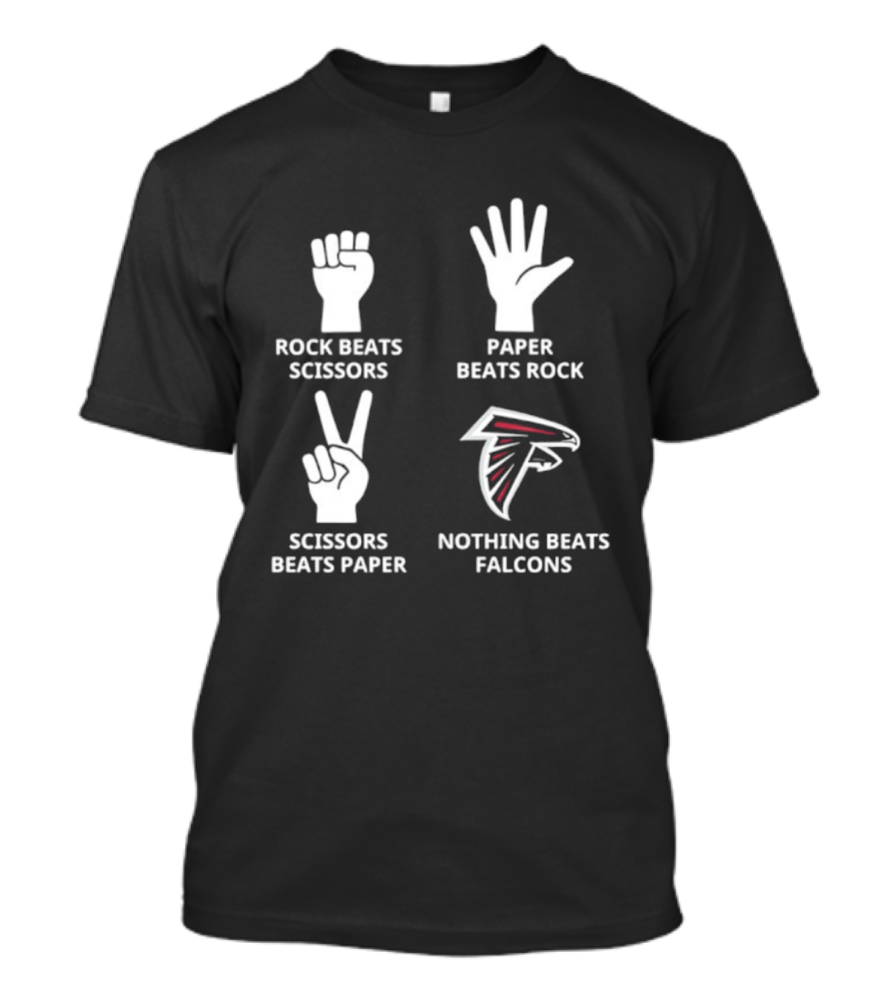 Atlanta Falcons Nothing Beats Rock Paper Scissors T-Shirt