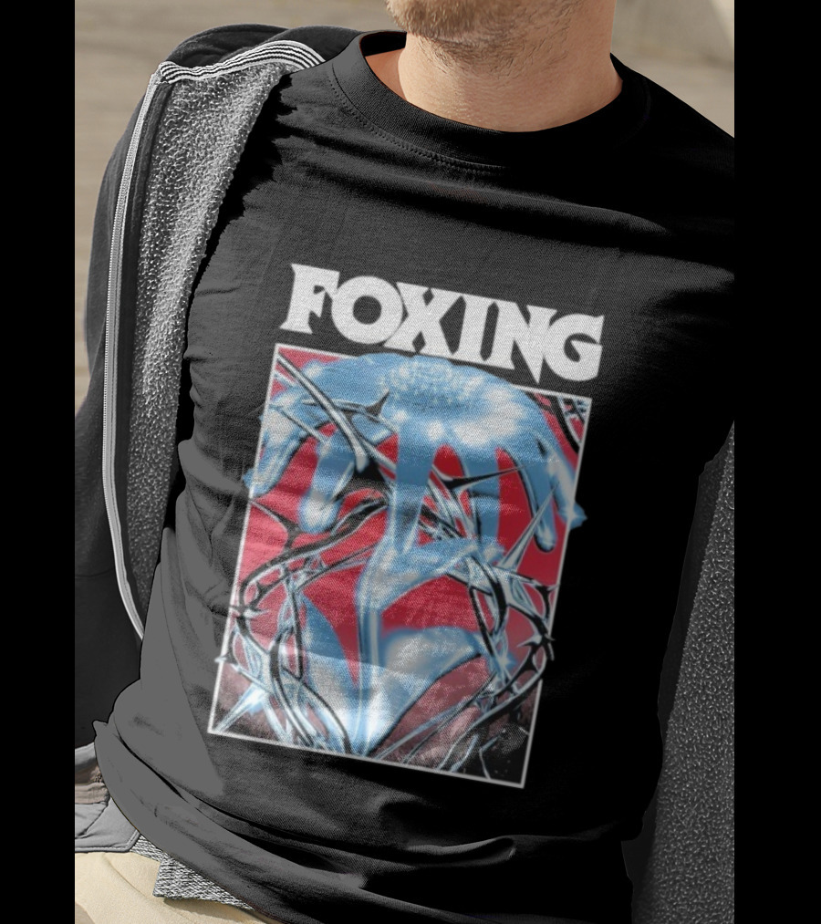 Foxing Chrome Bloom Metallic Floral Art T-Shirt