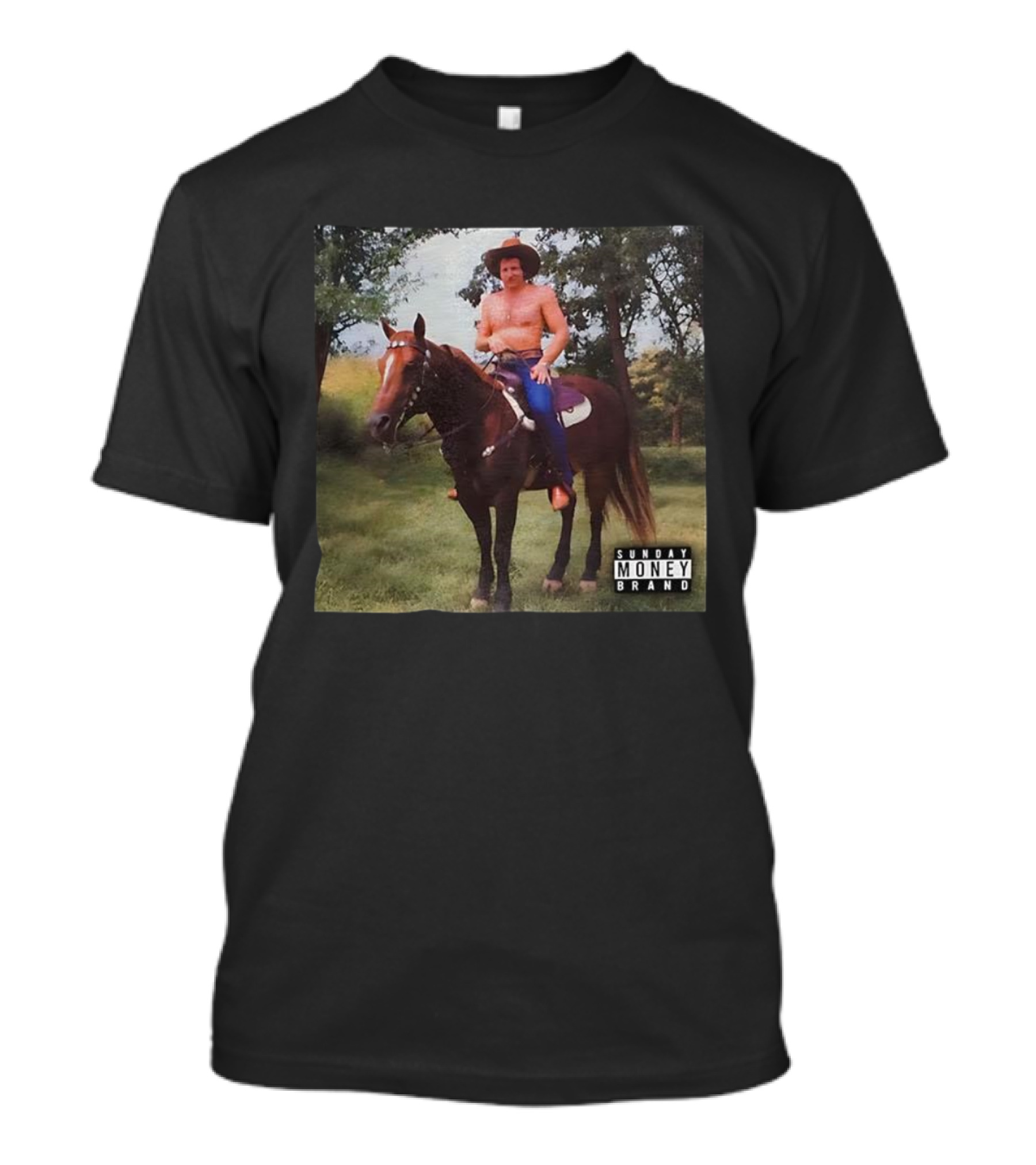 Dale Earnhardt Cowboy On Horseback Sunday Money Brand Retro T-Shirt
