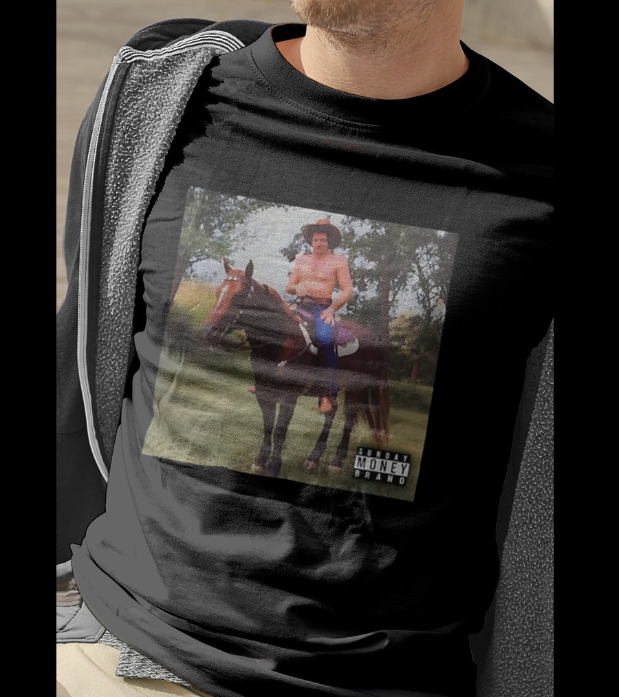Dale Earnhardt Cowboy On Horseback Sunday Money Brand Retro T-Shirt