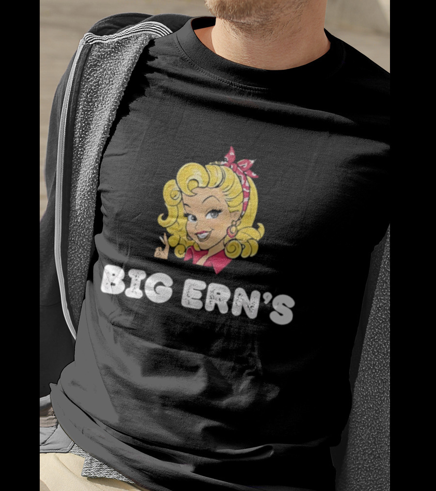 Big Ern's Blonde Pinup Face Retro Vintage Style T-Shirt