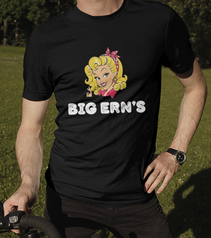 Big Ern's Blonde Pinup Face Retro Vintage Style T-Shirt