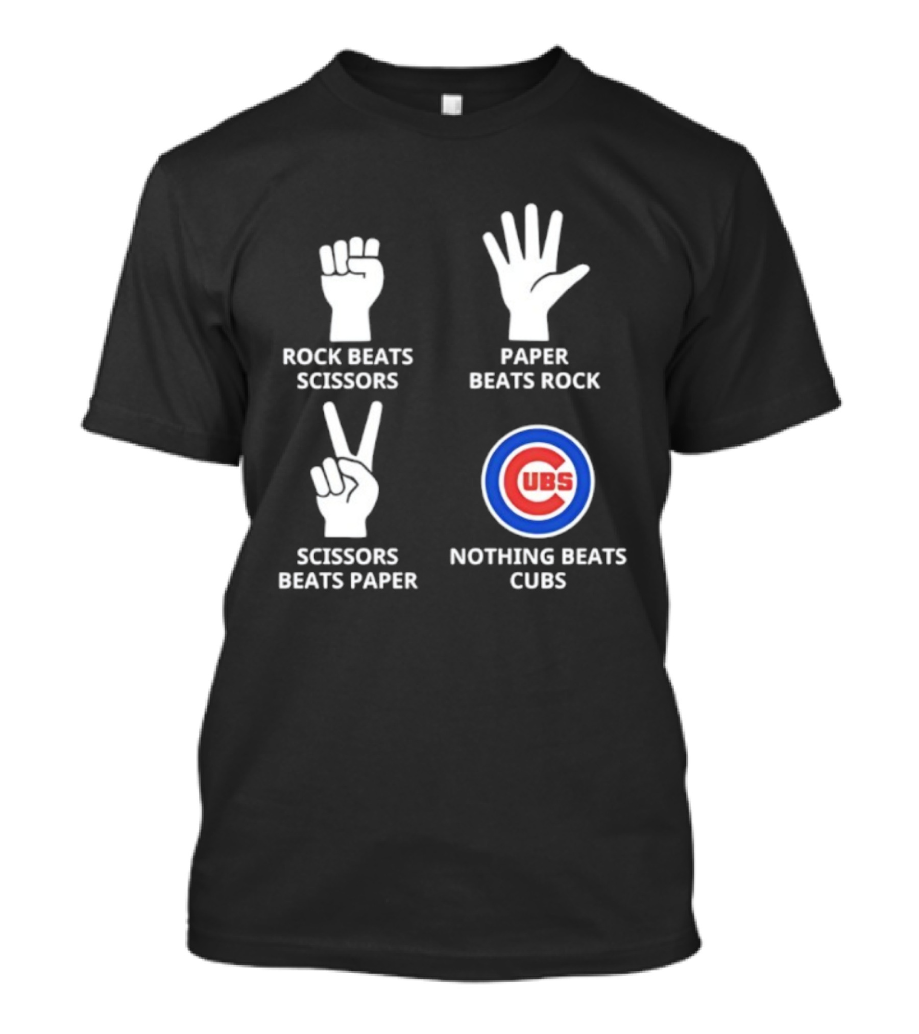 Chicago Cubs Rock Paper Scissors Nothing Beats Cubs T-Shirt