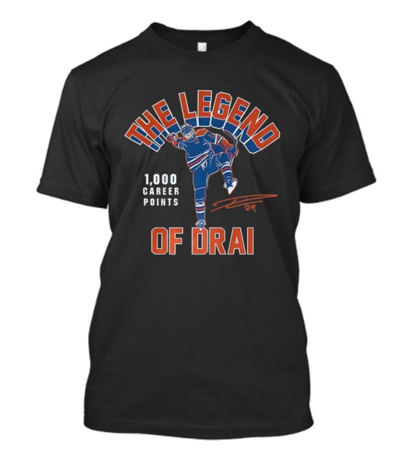 Leon Draisaitl The Legend Of Drai 1000 Career Points NHL Signature Edmonton Oilers T-Shirt