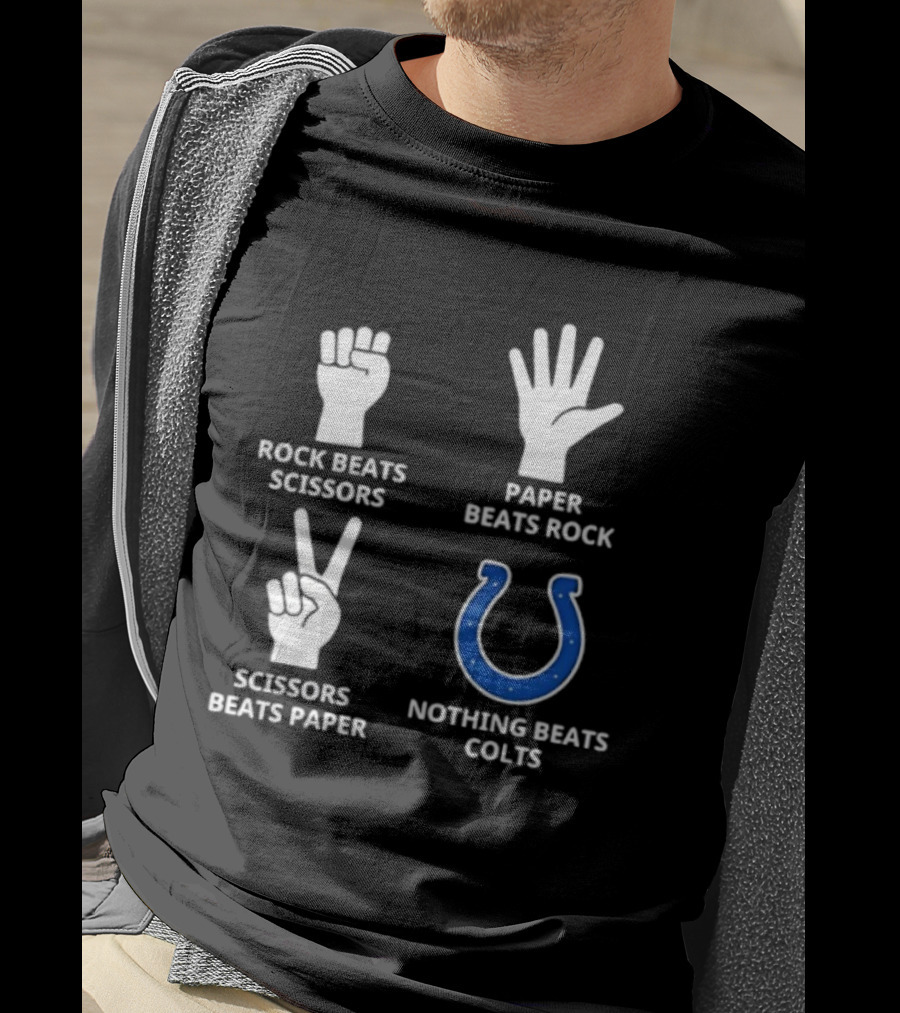 Rock Paper Scissors Colts Nothing Beats Indianapolis Football T-Shirt