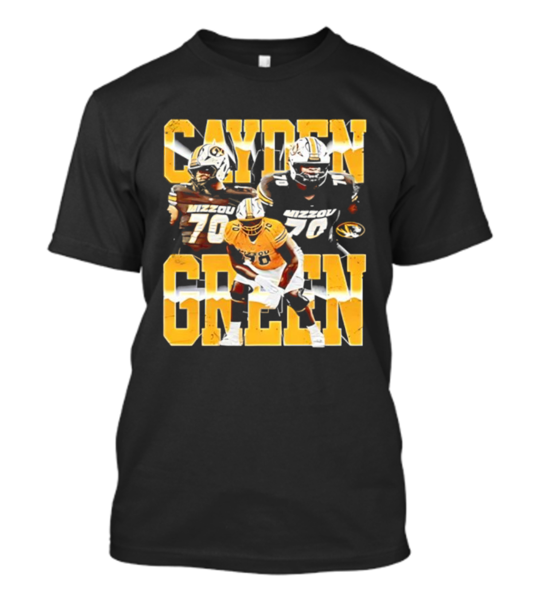 Mizzou Tigers Cayden Green 70 Player Imagery T-Shirt