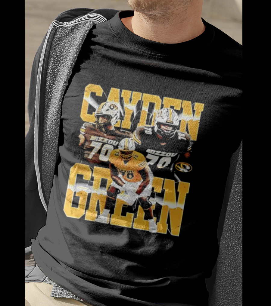Mizzou Tigers Cayden Green 70 Player Imagery T-Shirt