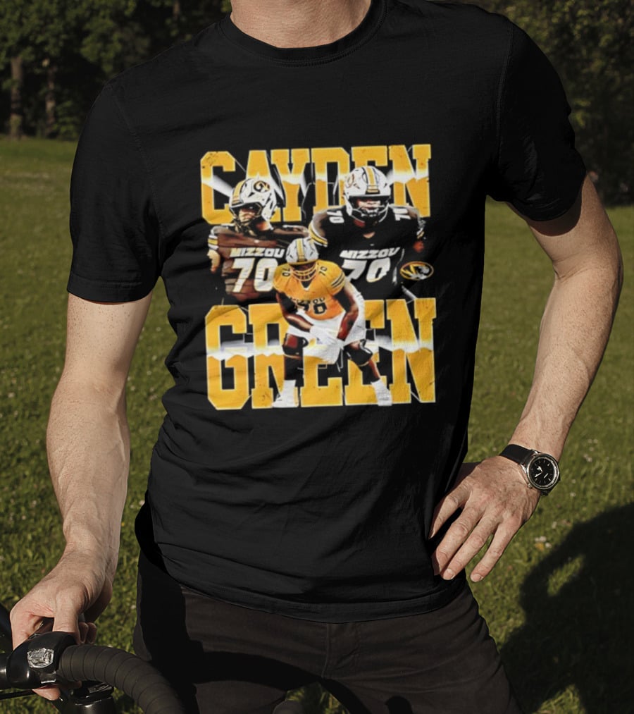 Mizzou Tigers Cayden Green 70 Player Imagery T-Shirt