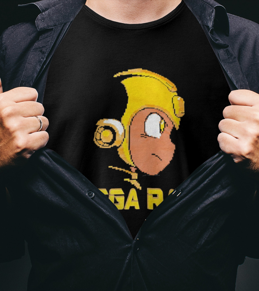 Mega Ran EST. 20XX Cartoon Character Yellow Helmet T-Shirt