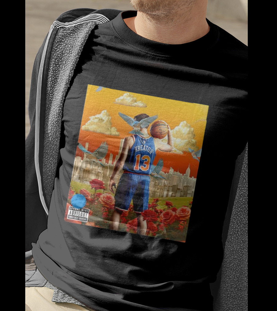 Kreator 13 New York Knicks Basketball City Skyline And Roses T-Shirt