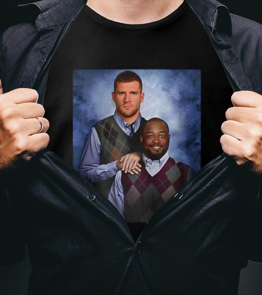 T.J. Watt Mike Tomlin Pittsburgh Steelers NFL Step Brothers Argyle Sweater T-Shirt