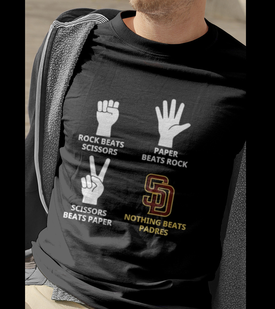 San Diego Padres Rock Paper Scissors Nothing Beats Padres T-Shirt