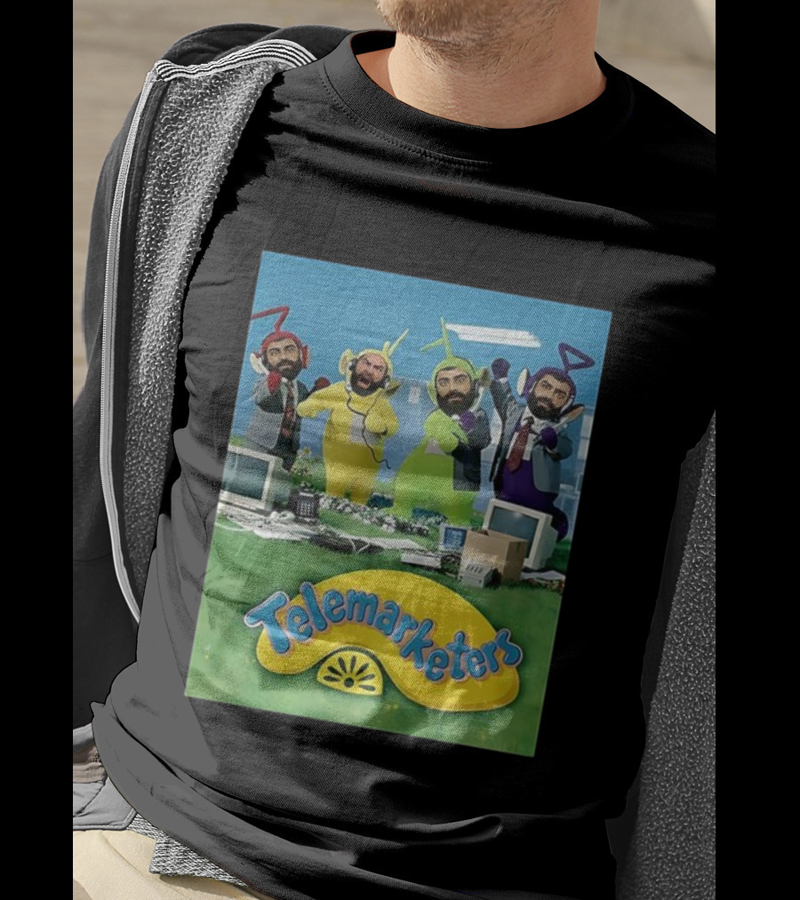 Telemarketers Teletubbies Funny Crossover Mashup T-Shirt