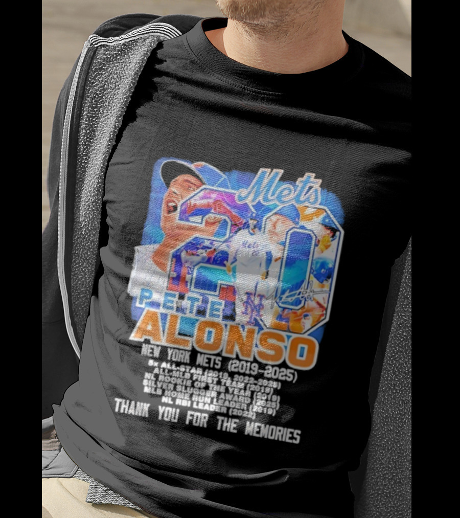 New York Mets Pete Alonso 20 2019 2025 Thank You For The Memories T-Shirt